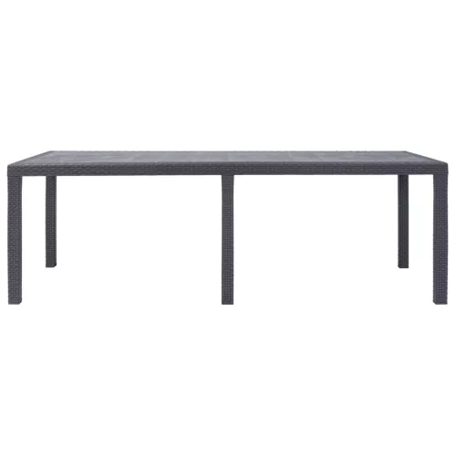  barna rattan küllemű műanyag kerti asztal 220 x 90 x 72 cm