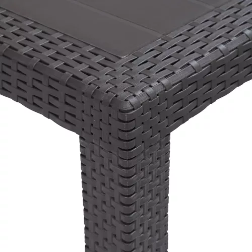  barna rattan küllemű műanyag kerti asztal 220 x 90 x 72 cm