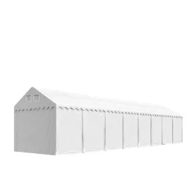   TP Professional 3x16m 2,6m oldalmagas raktársátor PVC 800 ponyvával, fehér