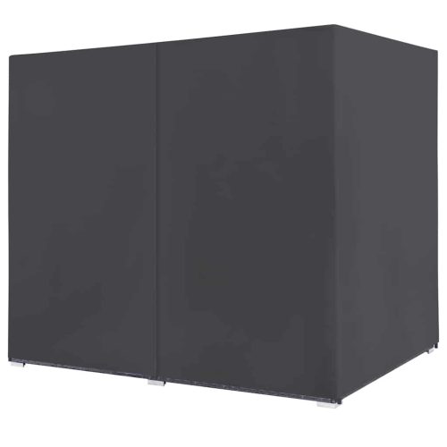  szürke polyrattan napozóágy függönyökkel