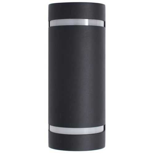  2 db fekete félhenger alakú kültéri fali lámpa 35 W