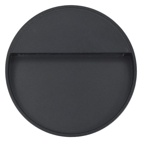  2 db fekete kerek kültéri LED falilámpa 3 W