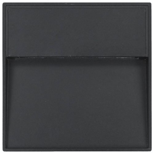  2 db fekete négyzet alakú kültéri LED falilámpa 3 W