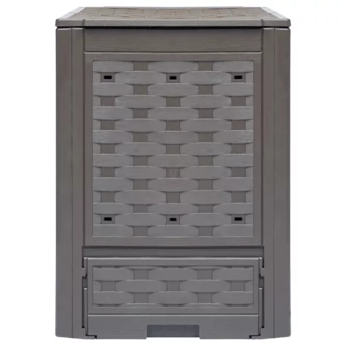  barna műanyag rattan kerti komposztáló 60 x 60 x 83 cm 300 L