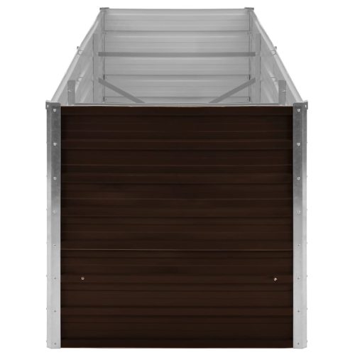  barna horganyzott acél kerti magaságyás 240 x 80 x 77 cm