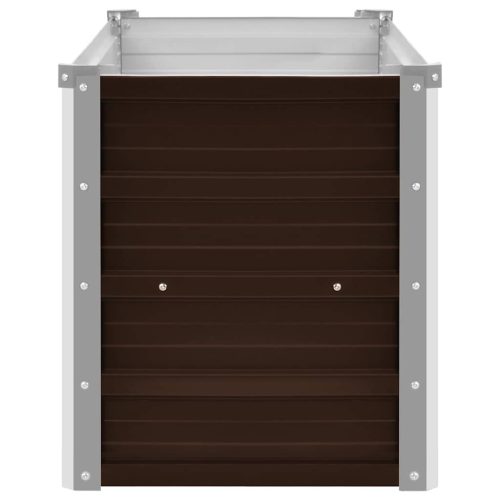  barna horganyzott acél kerti magaságyás 100 x 40 x 45 cm