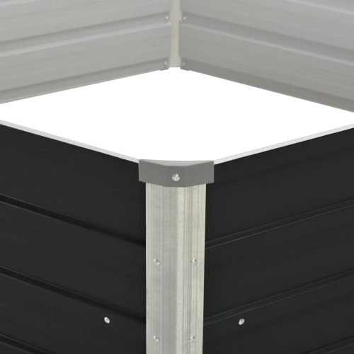  antracitszürke horganyzott acél kerti magaságyás 129x129x45 cm