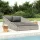  szürke polyrattan kerti ágy 110x200 cm