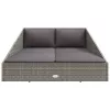  szürke polyrattan kerti ágy 110x200 cm
