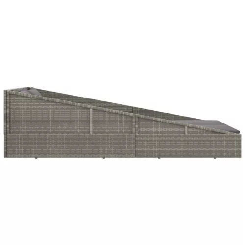  szürke polyrattan kerti ágy 110x200 cm