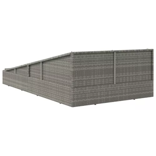  szürke polyrattan kerti ágy 110x200 cm