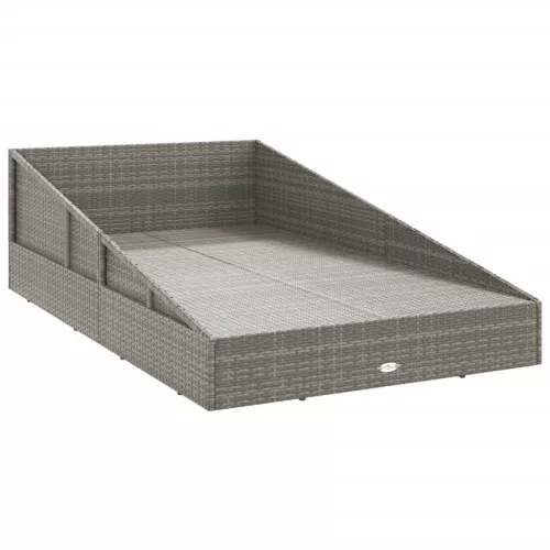  szürke polyrattan kerti ágy 110x200 cm