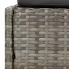  szürke polyrattan kerti ágy 110x200 cm