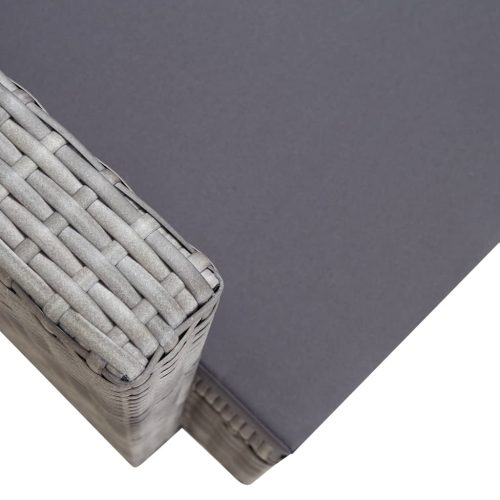  szürke polyrattan kerti szék párnákkal