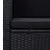  fekete kétszemélyes polyrattan kerti kanapé párnákkal