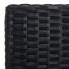  4 részes fekete polyrattan kerti ülőgarnitúra párnákkal