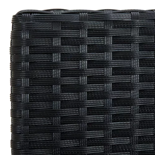  4 részes fekete polyrattan kerti ülőgarnitúra párnákkal
