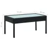 4 részes fekete polyrattan kerti ülőgarnitúra párnákkal