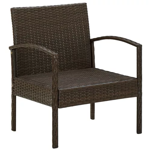  barna polyrattan kerti szék párnával