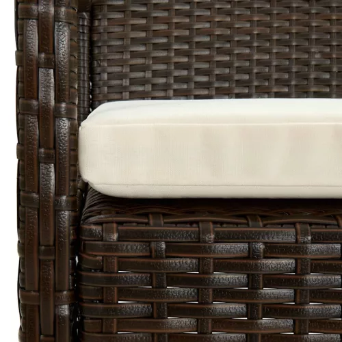 barna polyrattan kerti szék párnával