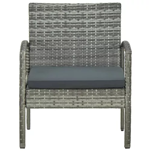  szürke polyrattan kerti szék párnával