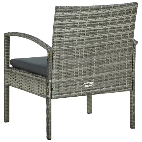  szürke polyrattan kerti szék párnával