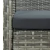  szürke polyrattan kerti szék párnával