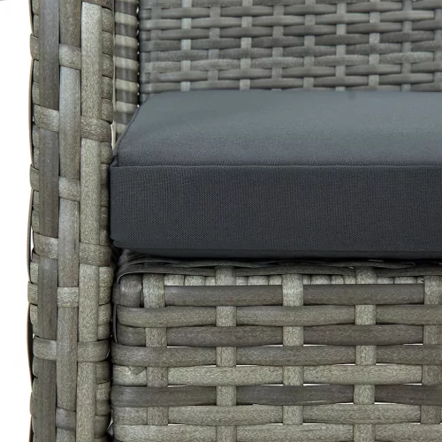  szürke polyrattan kerti szék párnával