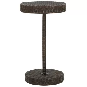  barna polyrattan kerti asztal 60,5 x 106 cm
