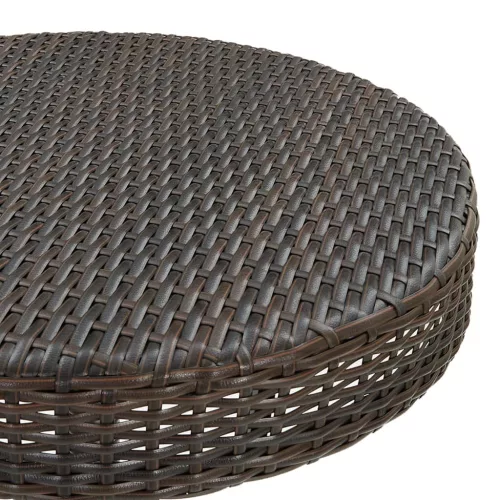  barna polyrattan kerti asztal 60,5 x 106 cm