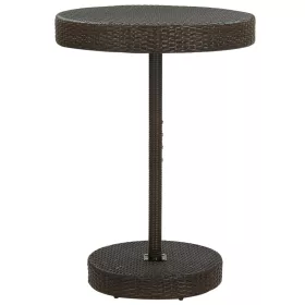  barna polyrattan kerti asztal 75,5 x 106 cm