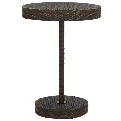  barna polyrattan kerti asztal 75,5 x 106 cm