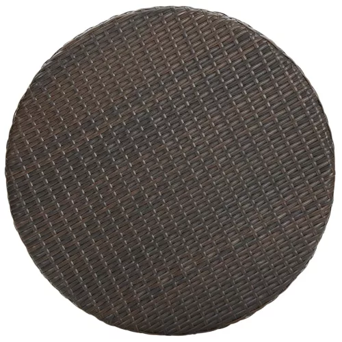  barna polyrattan kerti asztal 75,5 x 106 cm