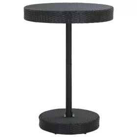  fekete polyrattan kerti asztal 75,5 x 106 cm
