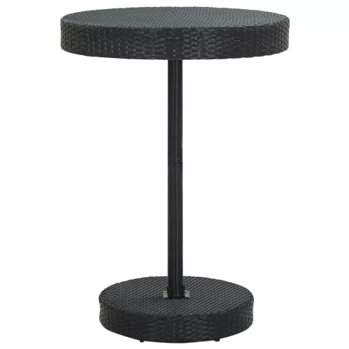  fekete polyrattan kerti asztal 75,5 x 106 cm