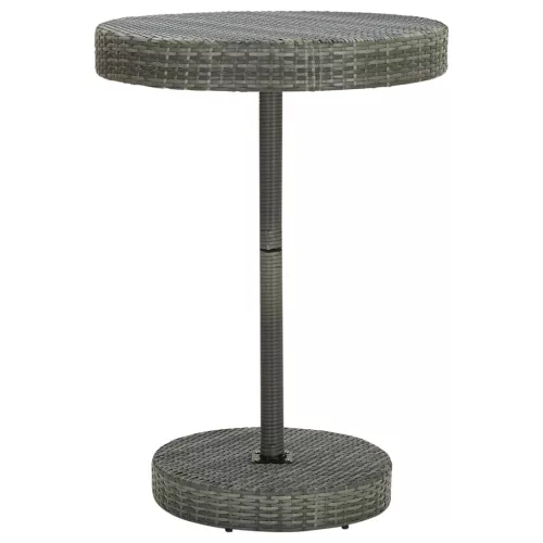  szürke polyrattan kerti asztal 75,5 x 106 cm