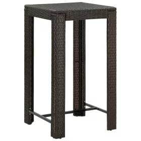  barna polyrattan kerti bárasztal 60,5 x 60,5 x 110,5 cm
