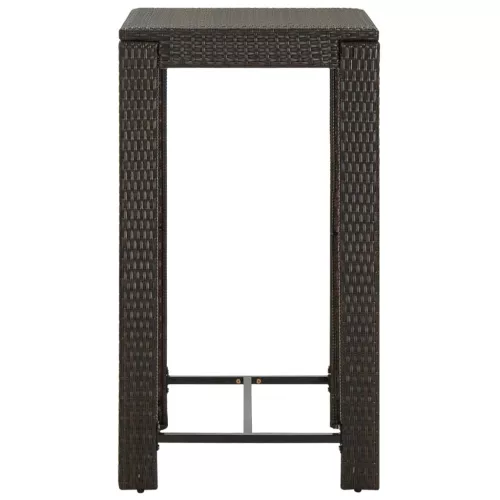  barna polyrattan kerti bárasztal 60,5 x 60,5 x 110,5 cm