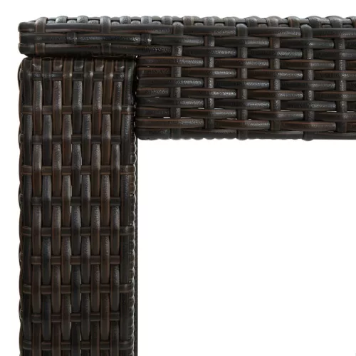  barna polyrattan kerti bárasztal 60,5 x 60,5 x 110,5 cm