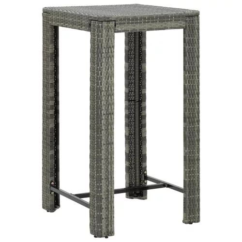  szürke polyrattan kerti bárasztal 60,5 x 60,5 x 110,5 cm