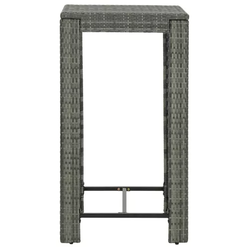  szürke polyrattan kerti bárasztal 60,5 x 60,5 x 110,5 cm