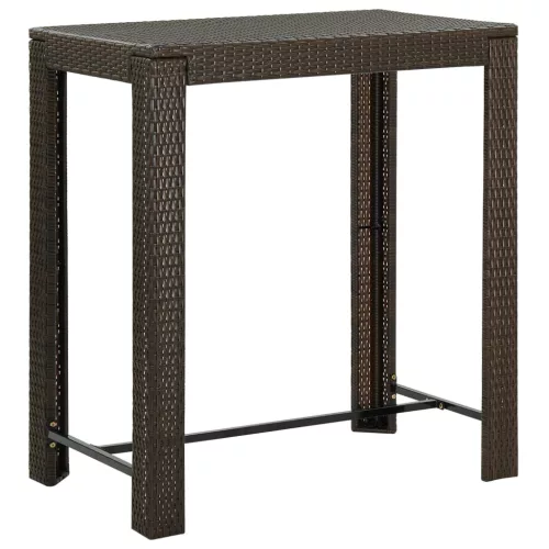  barna polyrattan kerti bárasztal 100 x 60,5 x 110,5 cm