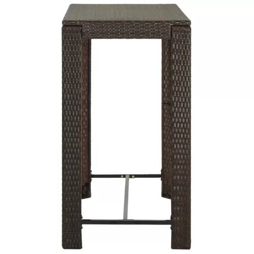  barna polyrattan kerti bárasztal 100 x 60,5 x 110,5 cm