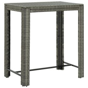  szürke polyrattan kerti bárasztal 100 x 60,5 x 110,5 cm