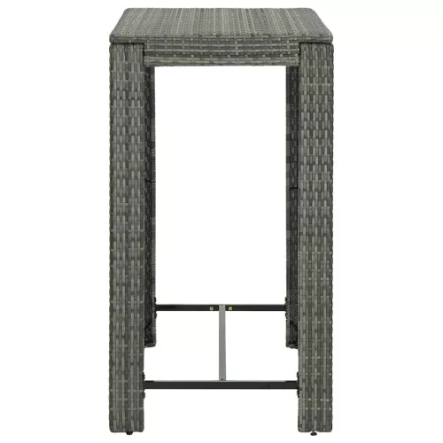  szürke polyrattan kerti bárasztal 100 x 60,5 x 110,5 cm