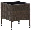  barna polyrattan kerti asztal 40 x 40 x 45 cm