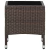  barna polyrattan kerti asztal 40 x 40 x 45 cm