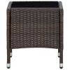  barna polyrattan kerti asztal 40 x 40 x 45 cm