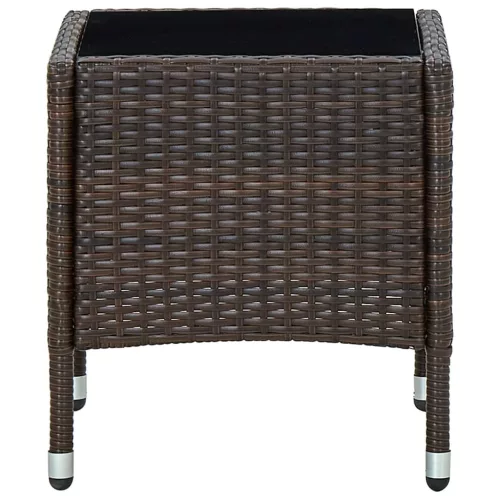 barna polyrattan kerti asztal 40 x 40 x 45 cm