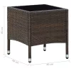  barna polyrattan kerti asztal 40 x 40 x 45 cm
